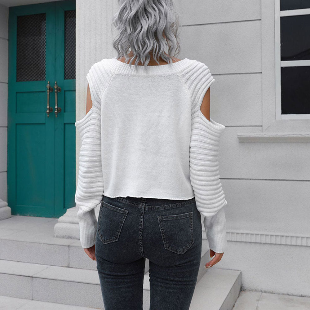 Woman's Short Sweater (with Hollow off the Shoulder)