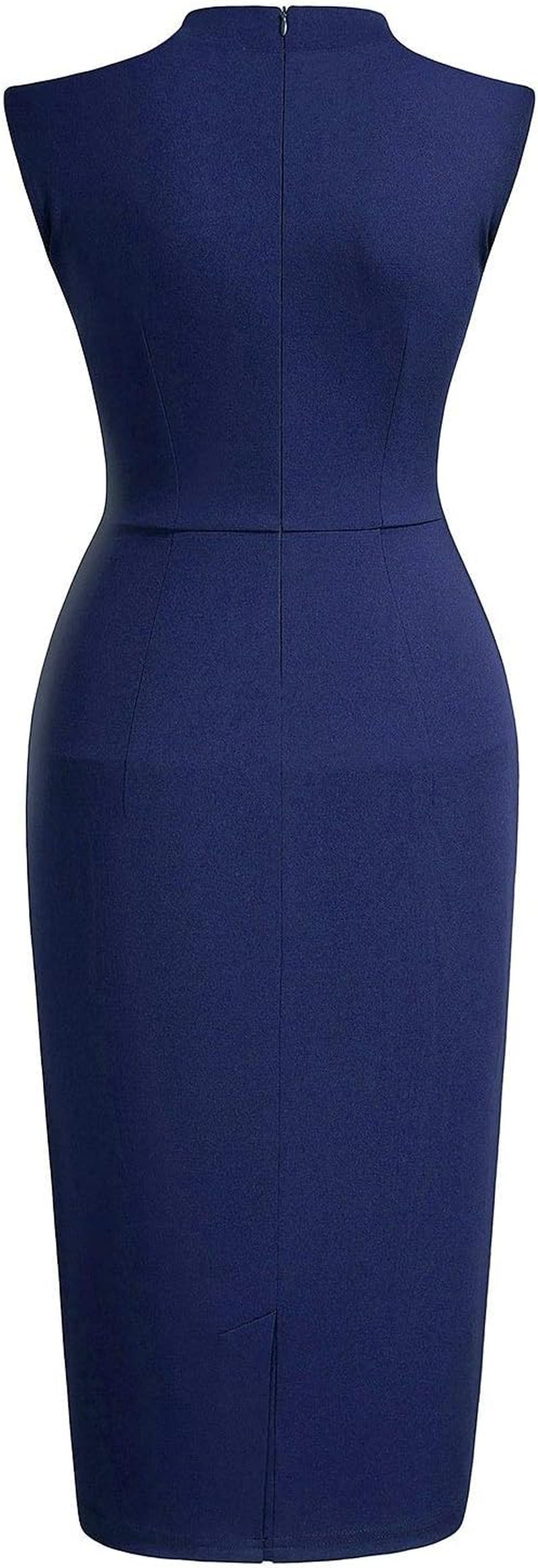 Women's Half Collar Ruffle Cocktail Pencil Dress