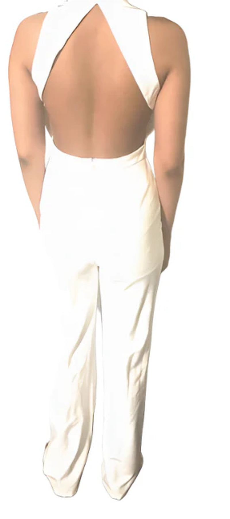 White Backless Jumpsuit