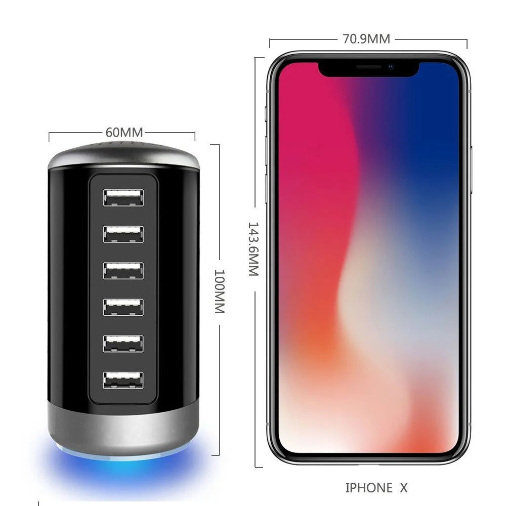 6 USB Ports Hub 6A/30W Rapid Charging Station