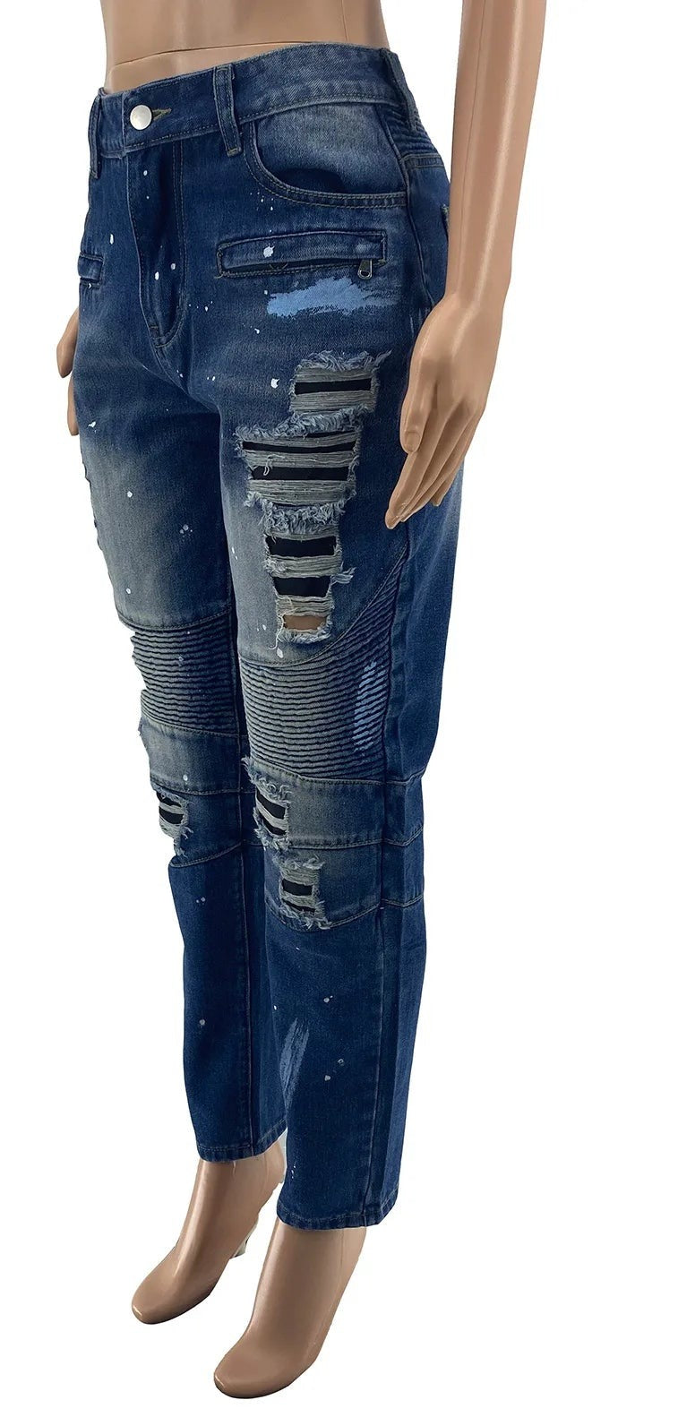 Women's High Waisted Ripped Jeans 